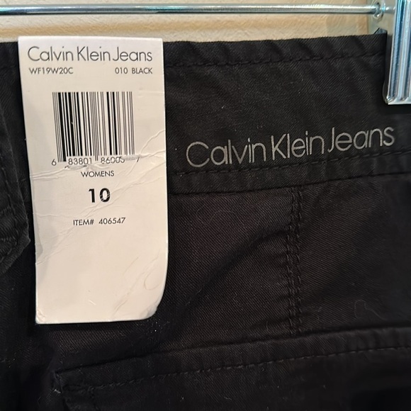NWT Calvin Klein Black twill crop pants Womens Sz 10 - Picture 7 of 7